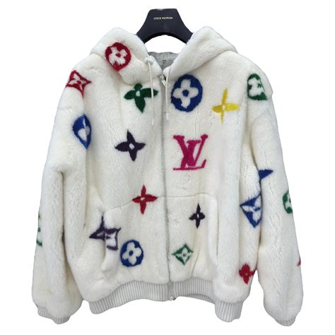 louis vuitton white fluffy jacket|louis vuitton fuzzy jacket.